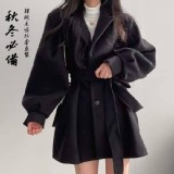 秋冬韓版毛呢外套 D.黑色-L碼 特價：$299