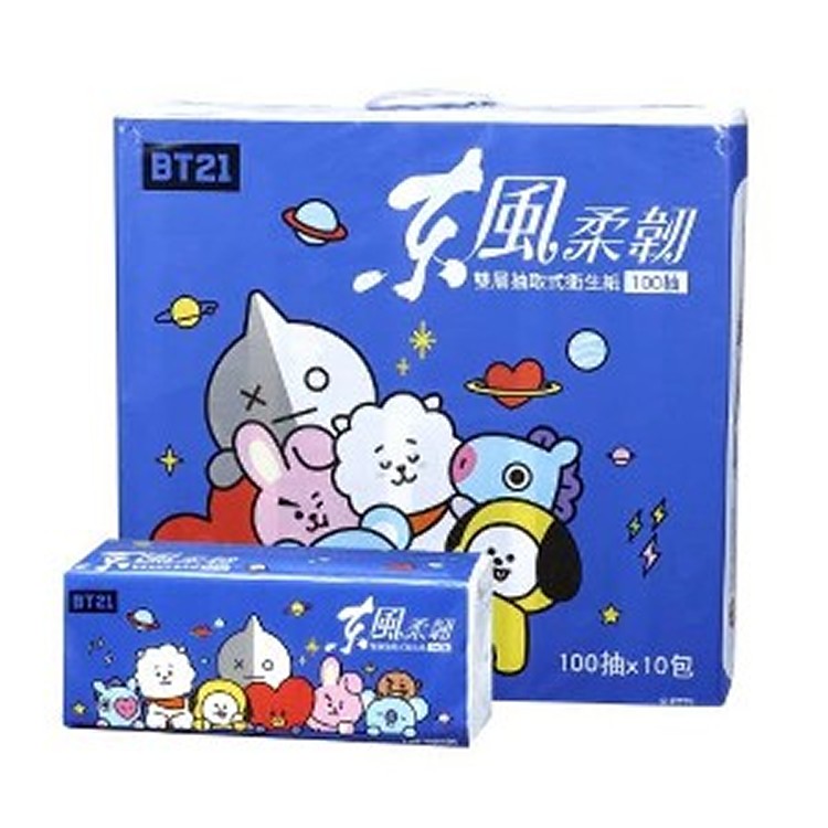 東風 BT21柔韌抽取式衛生紙100抽x10包x10串