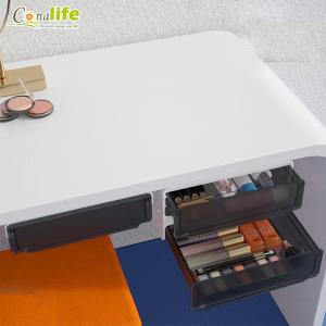 免運!【Conalife】桌下空間收納隱藏式抽屜盒-單層大號+雙層小號 單層大號24x20x15.2cm、雙層小號17x20x15.2cm