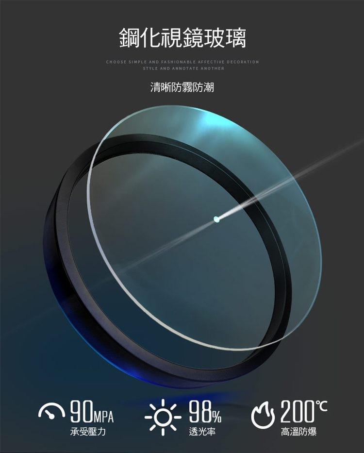 鋼化視鏡玻璃，清晰防霧防潮，承受壓力，透光率，高溫防爆。