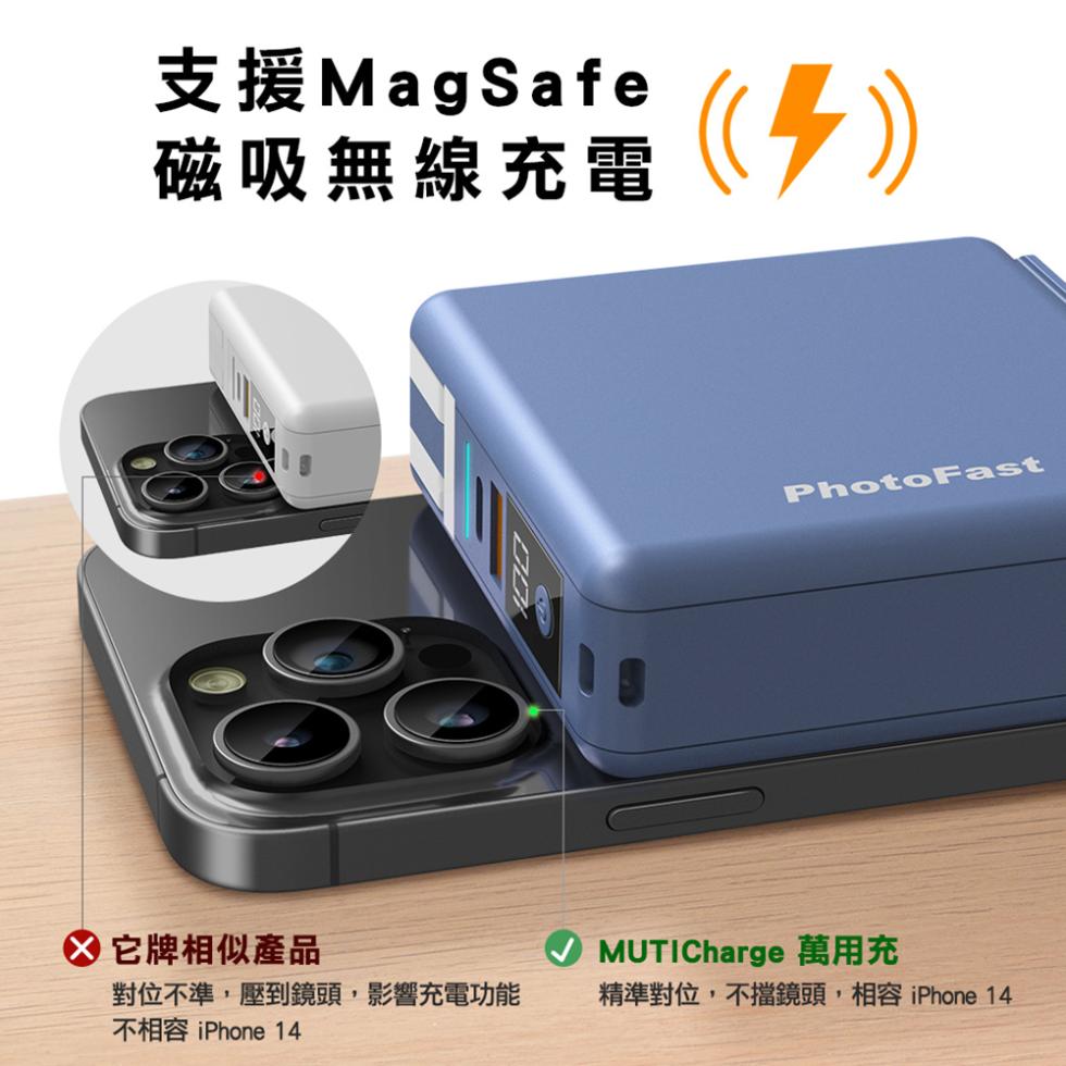 支援 MagSafe，磁吸無線充電，它牌相似產品，對位不準,壓到鏡頭,影響充電功能，不相容 iPhone 14，精準對位,不擋鏡頭,相容 iPhone 14。