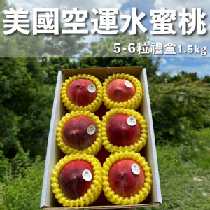 免運!【水果狼】美國空運水蜜桃5-6顆 禮盒裝 / 1.5kg 1.5kg/禮盒/箱 (10箱，每箱913元)