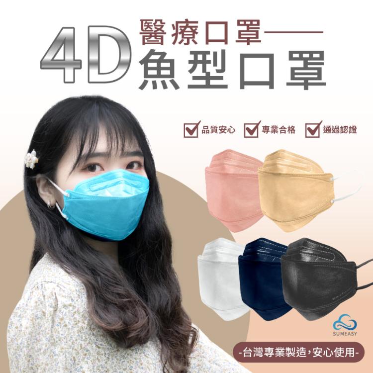 免運!【順易利】4D韓版魚型醫用口罩 成人 20入 (20盒400片,每片3.2元)