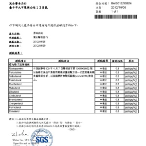 SGS檢驗報告