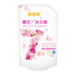 (買一送一)【清淨海】櫻花7+洗衣精-補充包 1800g