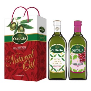 免運!【Olitalia奧利塔】特級冷壓橄欖油+葡萄籽油禮盒組(500ml各1) 500ml/暗色玻璃瓶裝