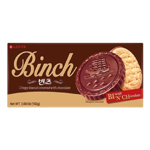 免運!【Lotte樂天】BINCH巧克力餅乾(102g) 102g/入 (40入，每入54.7元)