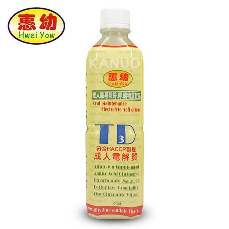 【惠幼】成人電解質 成人電TD3飲品 (500ml/瓶)