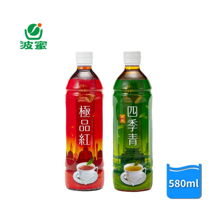 【波蜜】靠茶系列 四季青茶/極品紅茶 580mlx24入/箱