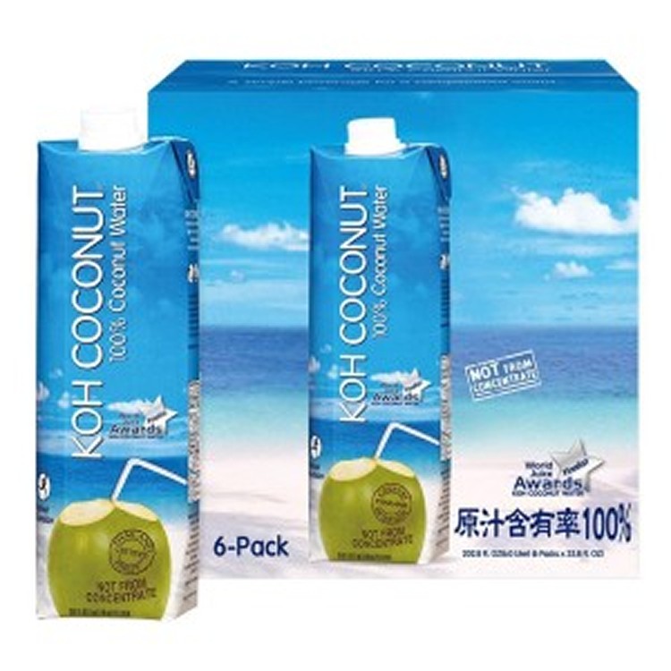 酷椰嶼100%椰子水 規格：1000ml×6瓶