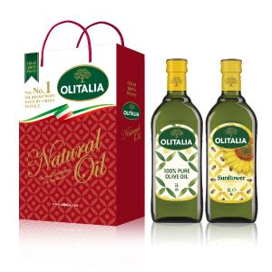 奧利塔純橄欖油1000ml+葵花油1000ml(加贈碗盤清潔液)