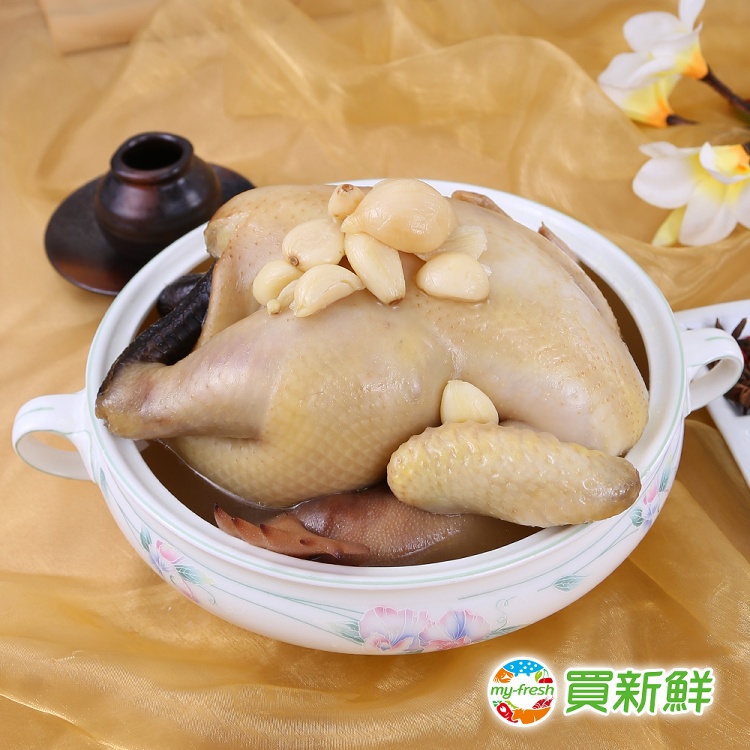 【買新鮮】蒜頭燉全雞1.5kg±10%/盒(固形物700g±10%)