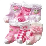 【艾佳】6雙入 新款 花邊寶寶提花襪 童襪 公主襪