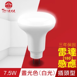免運!【TOYAMA特亞馬】LED雷達感應燈7.5W 插頭型-晝光色(白光) 130g (4入，每入435.1元)