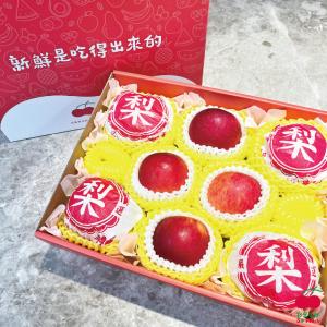 【舒果SoFresh】紐西蘭富士蘋果/韓國梨禮盒(富士x4顆+韓國梨x4顆/約3.4kg/盒)