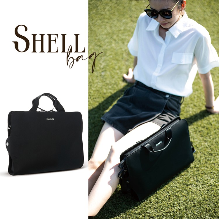 【AXIO】Shell BRIEFCASE 經典手作頂級貝殼公事包(Shell-FB) 黔黑色