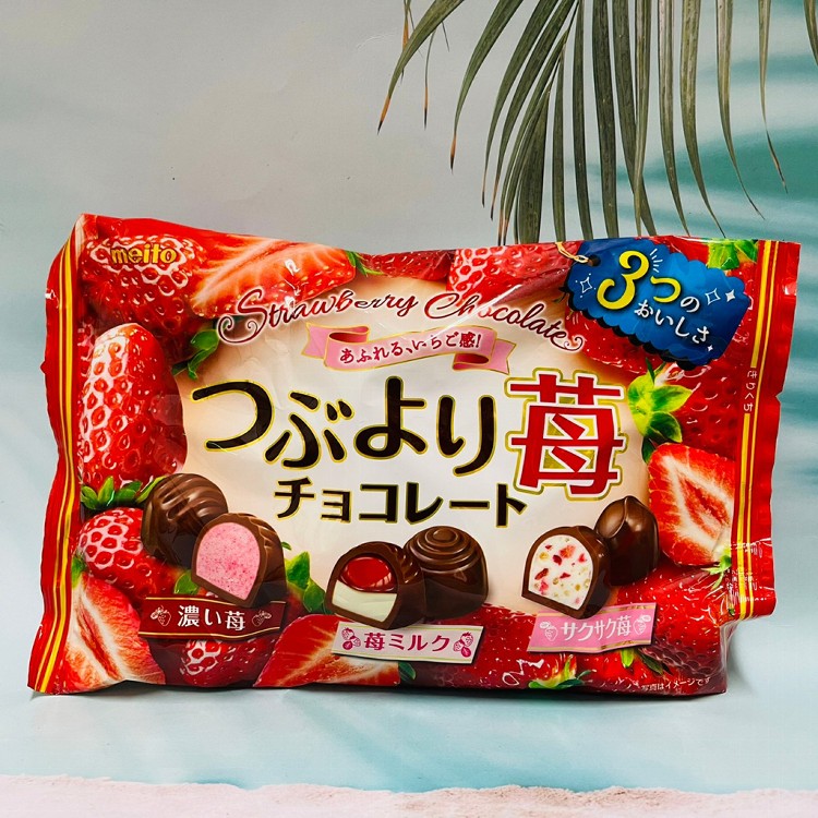 【日本 meito 名糖】冬之戀 冬季限定 綜合草莓巧克力 156g 草莓牛奶/脆脆草莓/濃厚草莓