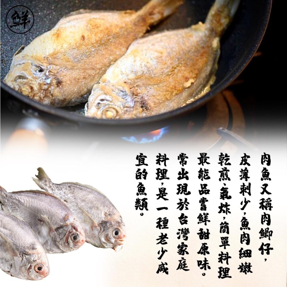 肉魚又稱肉鯽仔，皮薄刺少·魚肉細嫩，乾煎氣炸'簡單料理，最能品嘗鮮甜原味。常出現於台灣家庭，料理,是一種 少咸，宜的魚類。