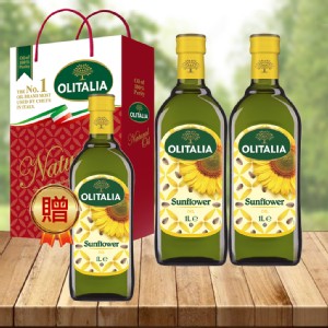 【Olitalia】奧利塔葵花油禮盒(2罐)送葵花油1000mlx1罐