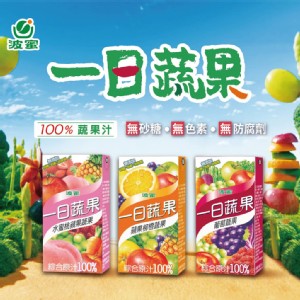 免運!【波蜜】 一日蔬果汁-葡萄/蘋果柳橙/水蜜桃 160毫升/罐 (12組72罐，每罐13.9元)