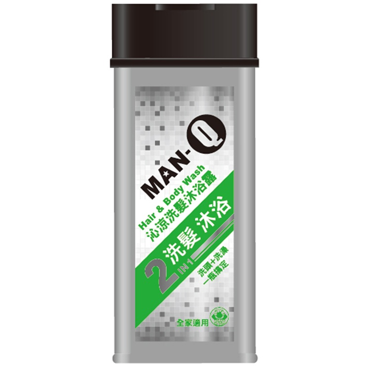 MAN-Q 2in1沁涼洗髮沐浴露350ml【A+1】