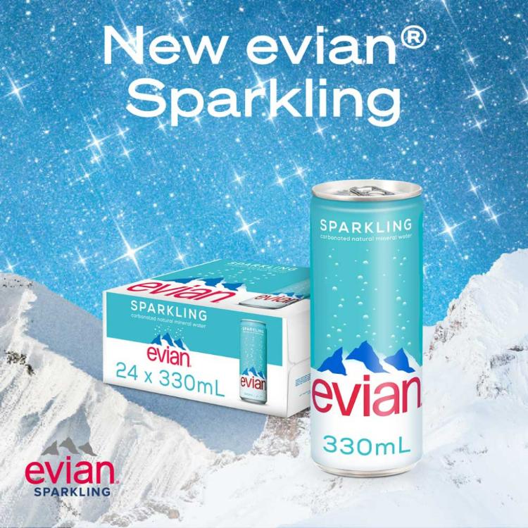 【法國evian 依雲】氣泡礦泉水 ( 330ml / 24入 / 鋁罐 )