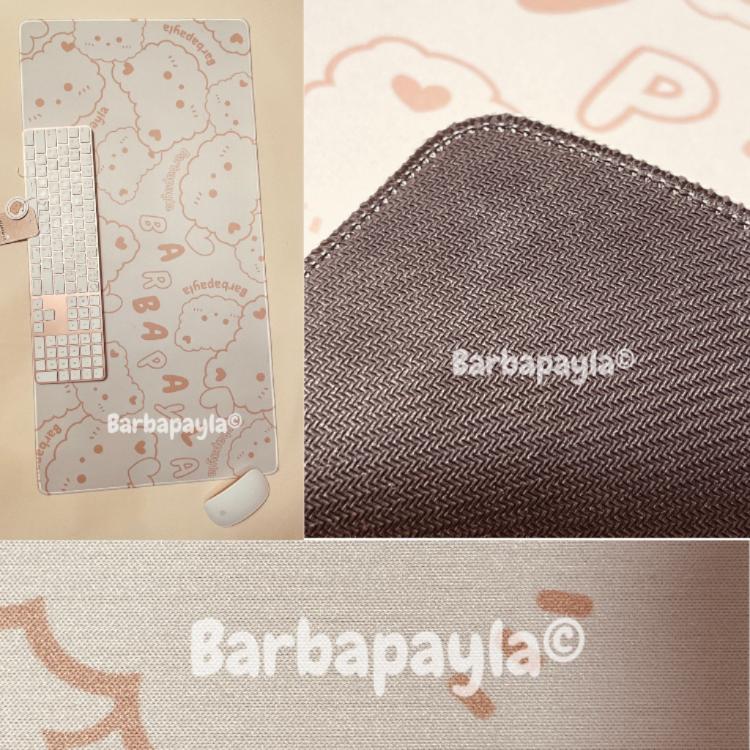 Barbapayla♡雲朵熊巨無霸奶茶色滑鼠墊