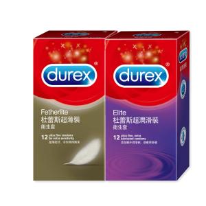 【Durex杜蕾斯】超潤滑裝/超薄保險套(12入/盒)