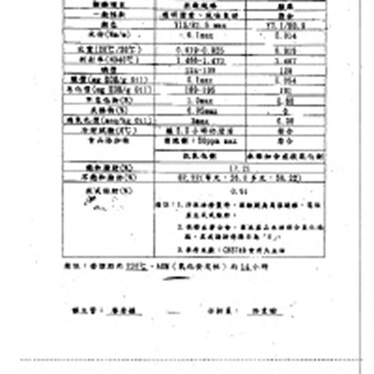 油品檢驗報告