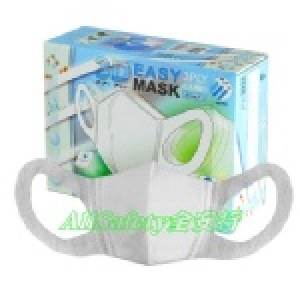 (安全衛生)3D立體白色防塵口罩成人款_台灣製造外銷日本、防臭過濾效果99%_不織布耳掛