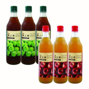 免運!【台糖】水果醋 600ml(蘋果醋*3瓶+梅子醋*3瓶) (1組6瓶，每瓶178.8元)